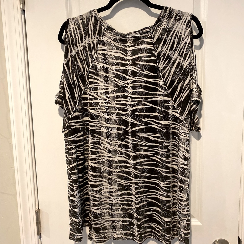 Apt. 9 Zebra Print Cold Shoulder Top Blouse Shirt… - image 3